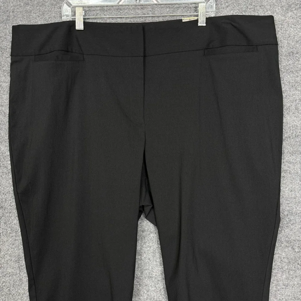 Lane Bryant Crop‎ Pants Women 28 Black Stretch Professional Workwear Slits NWT
